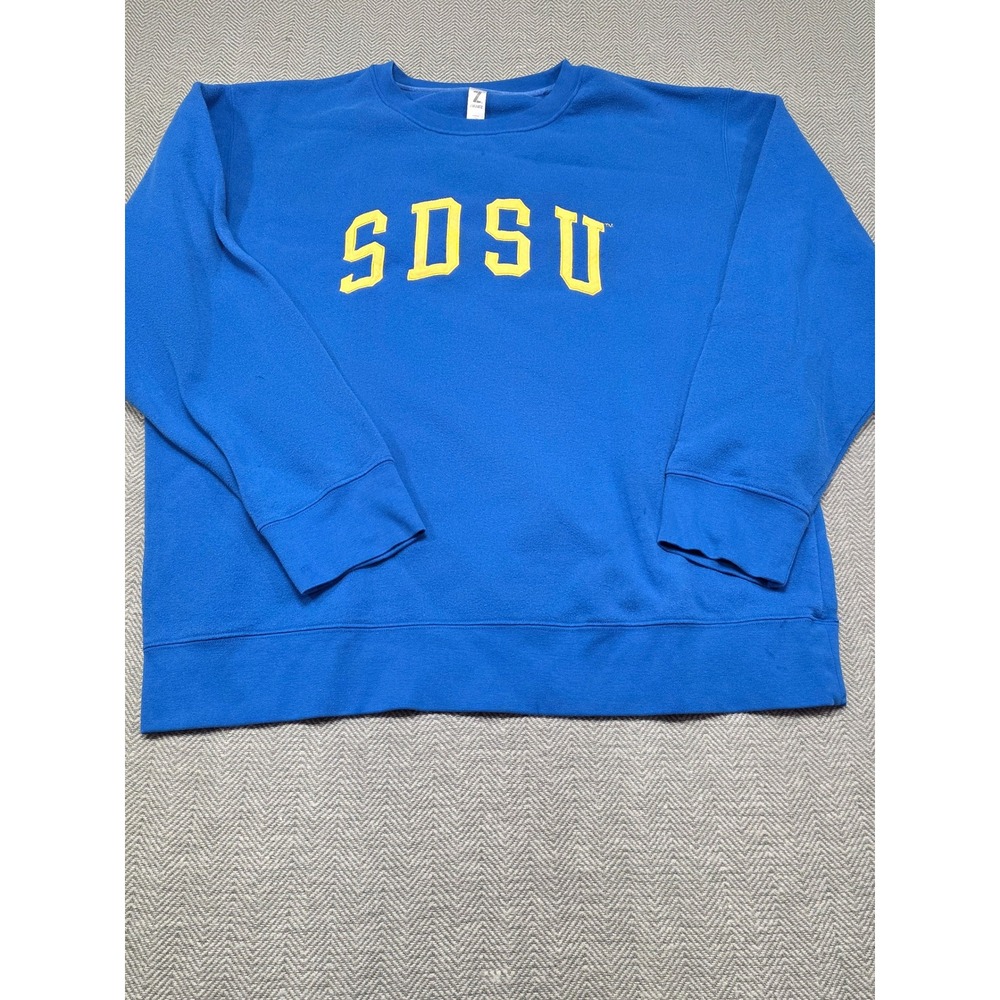 Zoozatz SDSU Jackrabbits Sweatshirt Mens XXL‎ Blue Yellow Crewneck ZH0314